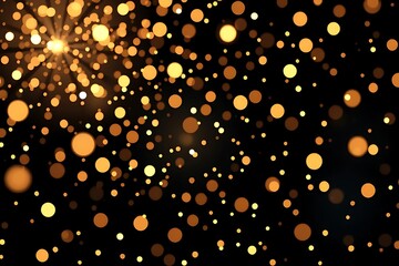 Golden Confetti Burst with Sparkling Particles &ndash; Shimmering Festive Christmas & New Year Background