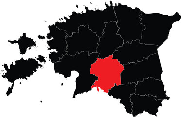 Vector Map of Viljandi County in Estonia Map