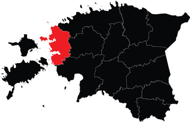  Vector Map of Laane County in Estonia Map