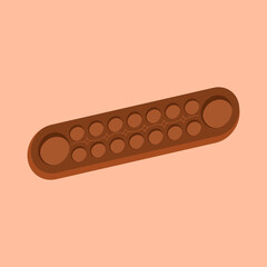 vector illustration of malay's traditional wooden congkak