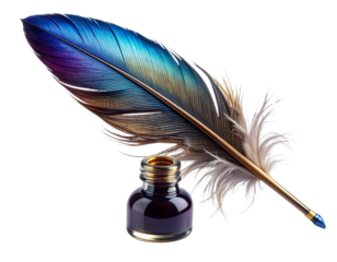  Elegant Feather Quill With Ink Drop
