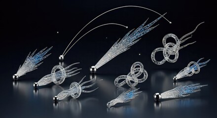 Miniature scene of two people working on a diorama with tiny trees and landscaping.