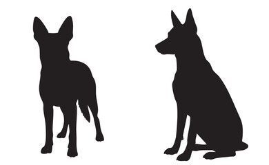 Black Dog Silhouette Bundle Vector Set