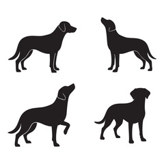 Black Dog Silhouette Bundle Vector Set