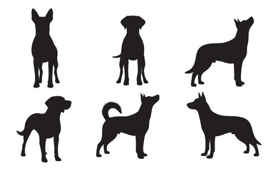 Black Dog Silhouette Bundle Vector Set