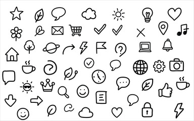 Minimalist Hand-Sketched Icon Collection – Clean Line Doodles for Apps, Websites, Presentations, Marketing Materials and Printable Resources