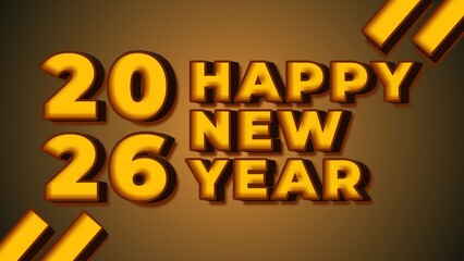 Obraz premium happy new year 2026 background, golden lights artwork, premium festive layout, creative graphic design