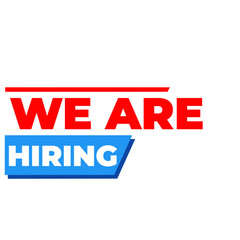 Fototapeta premium We are hiring png, vacancy announcement art, recruitment call tag, modern transparent design