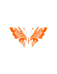 Butterfly icon vector on white background. Butterfly orange silhouette. Beautiful insect. Vector AI