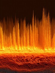 Naklejka premium Erupting Lava Flow With Vibrant Colors and Textures Creating an Intense Natural Scene