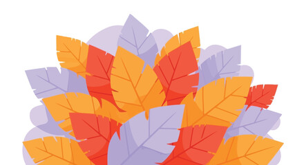 Vibrant Autumn Leaves Cluster Graphic Illustration of Fall Foliage Colors