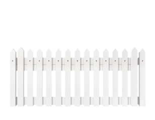White Picket Fence Cutout on Transparent Background