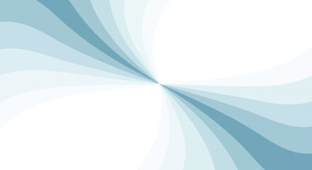 Abstract blue swirl background with dynamic twisting rays on a white backdrop for modern presentations