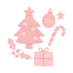 PNG Pink Christmas festive holiday decor