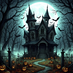halloween night scene