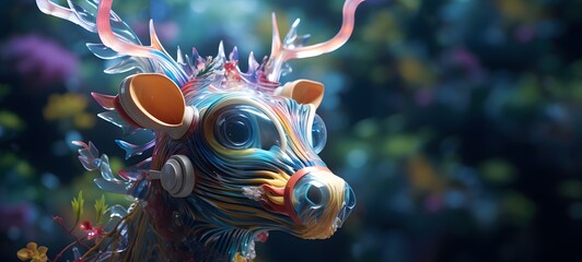 A Bane Respirator Masker , a small creature made of glass that is sitting in the palm of your hand,generative AI