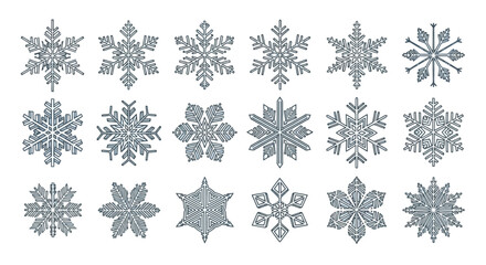 Snowflake Collection A Variety of Intricate Winter Designs for Seasonal Projects and Creative Use