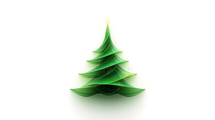 Minimalist Abstract Christmas Tree With Green Gradient Lines