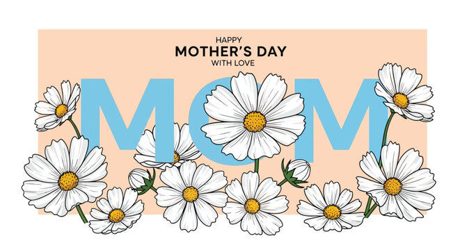 Happy Mother's Day floral greeting card design - Powered by Adobe