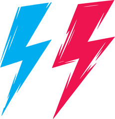Electric lightning bolt icon set. Bold energy, thunder, and power strike graphics for dynamic branding and sport designs.