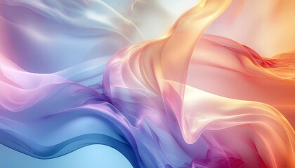 Abstract flowing fabric with sparkling lights in pastel pink blue and gold colors creating a soft ethereal atmosphere