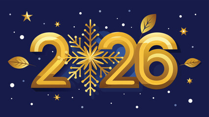 Colorful Happy New Year 2026 text with festive decorations, conveying warm wishes and greetings for the new year..eps