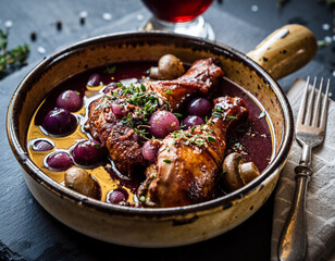 Coq au Vin &ndash; Traditional French Chicken Stew