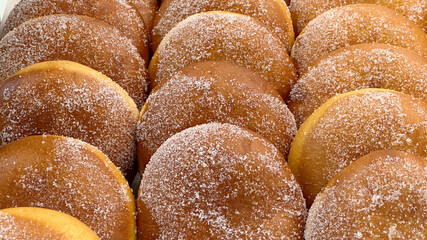 cream bread sprinkled sweet sugar