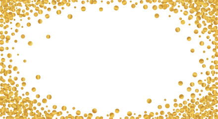 Golden Confetti Oval Frame Background with Space for Text or Image