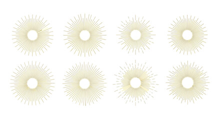 Radiant Burst A Collection of Golden Sunbeam Vector Designs for Graphic Projects