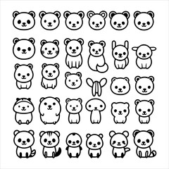 High Quality Scalable Animal Icon Vector Set, Featuring Vibrant Wildlife Elements in a Flat Design for Nature Ecology and Digital Kids Content.