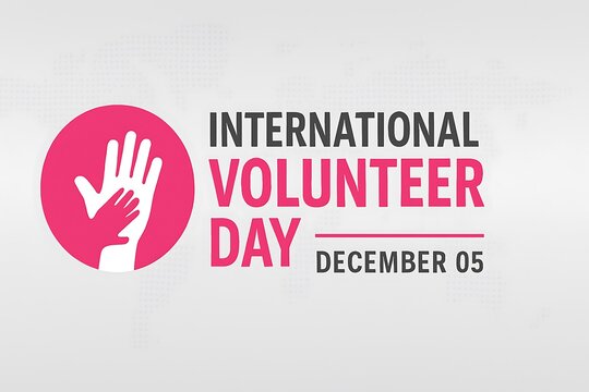 International volunteer day december 5th with hands helping symbol - Powered by Adobe