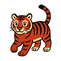 PNG Playful cartoon tiger illustration.