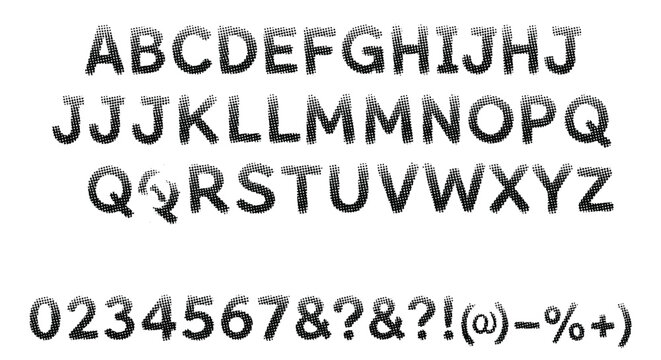 Bold Alphabet and Numbers Set in a Modern, Rounded Font Style Illustration