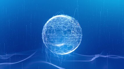 Glowing Blue Digital Futuristic Digital Earth Globe Glowing Network Connections network futuristic technology data connection global internet business analytics cyberspace data innovation 3D 4K - Powered by Adobe