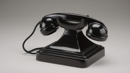 Retro black phone with smooth surface and elegant curves. Mobile guide and traffic manual, designed specifically for mobile and urban traffic guidance.