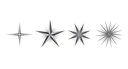 Elegant Collection of Stylized Starburst Designs for Modern Graphics and Decorations