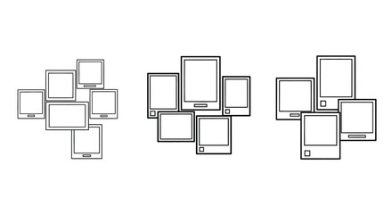Device Screen Mockups Displaying Gadget Layout Variations for User Interface Presentations