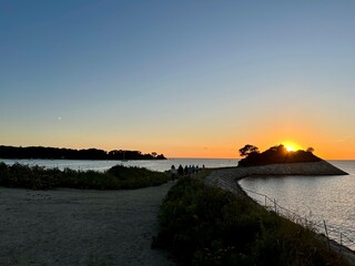 sunset over the river