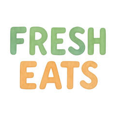 PNG Colorful text promoting food.