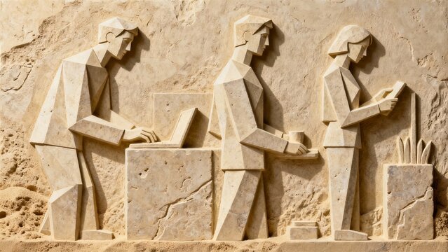 artwork carved into sandston