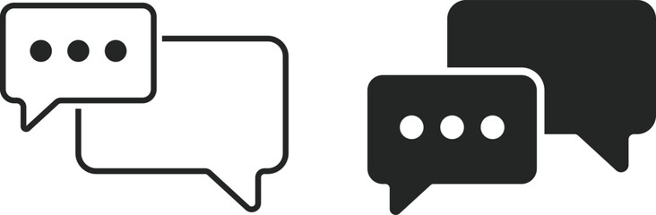 Message icon set line and bold style. Chat discussion symbol. online conversation Speech bubble. chat bubbles icons collection
