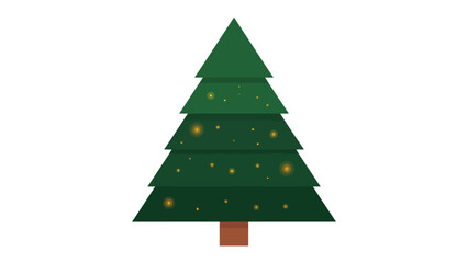 Holiday spruce with ornaments: A simplified rendering of a lush green spruce adorned with glowing ornaments, evoking the warmth and cheer of the holiday season.