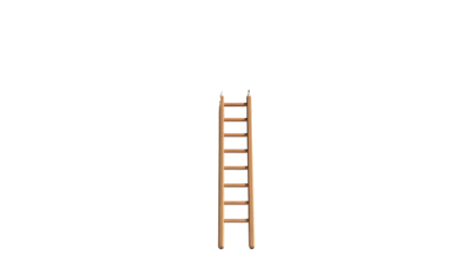 Wooden ladder illustration with slightly glitchy effect against a completely black background