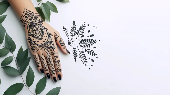 Leaf Accent Mehndi Design