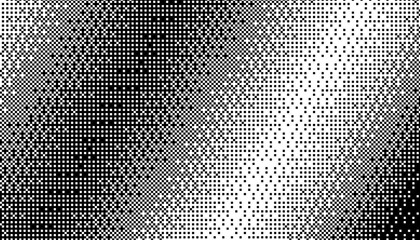 abstract digital dither bitmap glitch grid background, halftone pixelated noise texture. futuristic black geometric matrix pattern for modern designs 