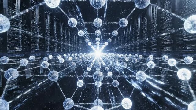 Cutting-edge data-analytics environment illustrating futuristic big-data engineering, AI-driven computation, generative-intelligence modeling, and sophisticated deep-learning machine frameworks
