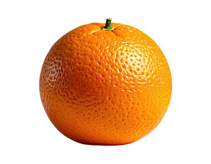 Close-up of a perfectly round, vibrant orange fruit with a textured peel against black background