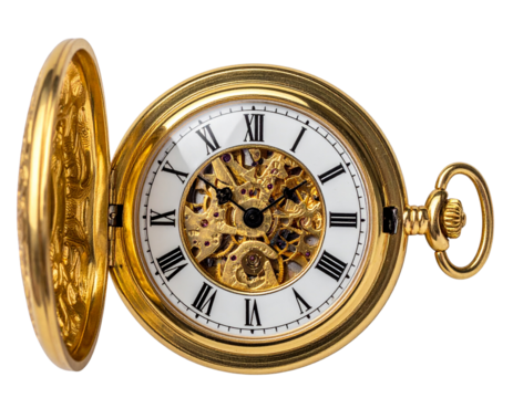  Golden Pocket Watch With Open Cover