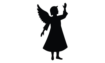 Silhouette of an angel with adobe illustrator icon